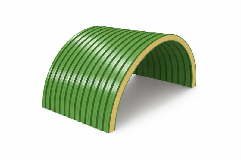 Арочные сэндвич панели PIR ширина 1200 мм толщина 200 мм RAL6018